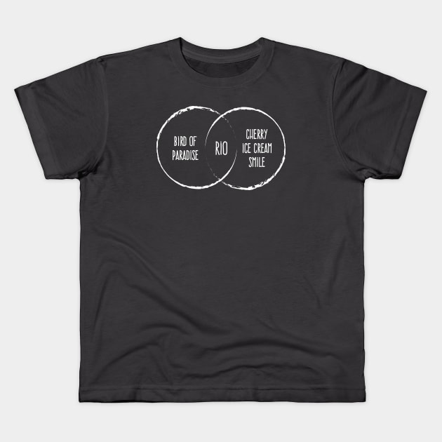 Rio Venn Diagram Kids T-Shirt by Rad Love